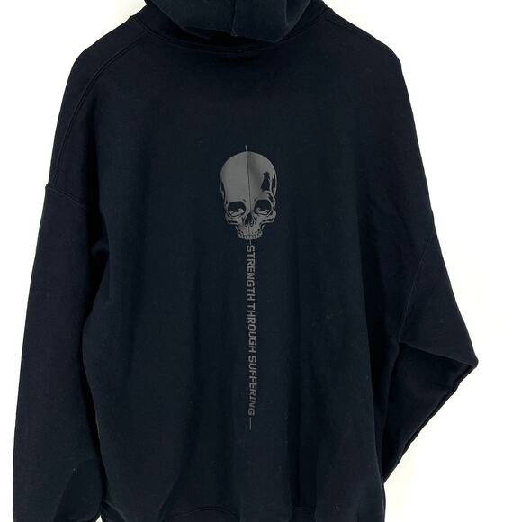 Grunt Style Mens Black This We'll Defend Skull Graphic Hoodie Size 2X - Picture 4 of 8